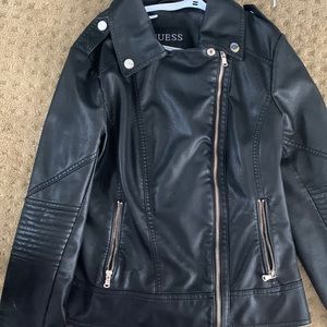 Guess black leather jacket